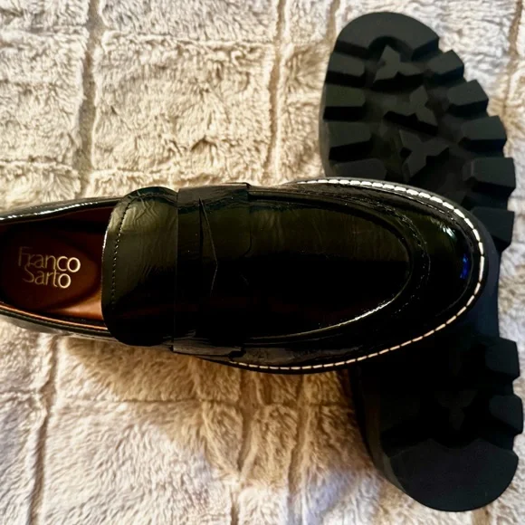 Franco Sarto Glossy Black Womens Loafers Size 8.5W (closer to 8) - Picture 6 of 10
